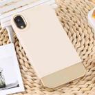 For iPhone XR TPU + Electroplated PC Phone Case(Beige) - 1