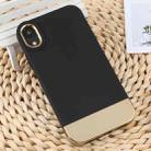 For iPhone XR TPU + Electroplated PC Phone Case(Black) - 1