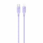 USAMS US-SJ566 Type-C / USB-C to 8 Pin PD 20W Fast Charing Data Cable with Light, Length: 1.2m(Purple) - 1