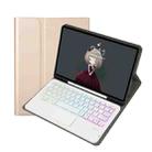 For Samsung Galaxy Tab S6 Lite A610B-AS Lambskin Texture Backlight Bluetooth Keyboard Leather Tablet Case(Gold) - 1