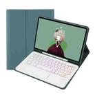 For Samsung Galaxy Tab S8 / S7 A700B-AS Candy Color Backlight Bluetooth Keyboard Leather Tablet Case(Dark Green) - 1