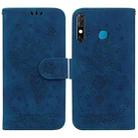 For Infinix Hot 8 X650 CC7 Butterfly Rose Embossed Leather Phone Case(Blue) - 1