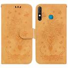 For Infinix Hot 8 X650 CC7 Butterfly Rose Embossed Leather Phone Case(Yellow) - 1