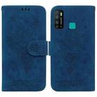 For Infinix Hot 9 X655C / Note 7 Lite Butterfly Rose Embossed Leather Phone Case(Blue) - 1