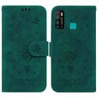 For Infinix Hot 9 X655C / Note 7 Lite Butterfly Rose Embossed Leather Phone Case(Green) - 1