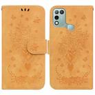 For Infinix Hot 10 Play / Smart 5 India Butterfly Rose Embossed Leather Phone Case(Yellow) - 1