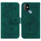 For Infinix Hot 10 X682 Butterfly Rose Embossed Leather Phone Case(Green) - 1