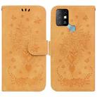 For Infinix Hot 10 X682 Butterfly Rose Embossed Leather Phone Case(Yellow) - 1