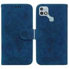 For Infinix Hot 10i / Smart 5 Pro Butterfly Rose Embossed Leather Phone Case(Blue) - 1