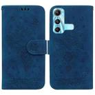 For Infinix Hot 11 X662 Butterfly Rose Embossed Leather Phone Case(Blue) - 1