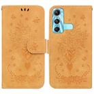 For Infinix Hot 11 X662 Butterfly Rose Embossed Leather Phone Case(Yellow) - 1