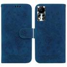 For Infinix Hot 11s NFC X6812B Butterfly Rose Embossed Leather Phone Case(Blue) - 1
