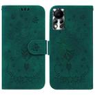 For Infinix Hot 11s NFC X6812B Butterfly Rose Embossed Leather Phone Case(Green) - 1