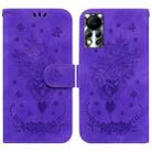 For Infinix Hot 11s NFC X6812B Butterfly Rose Embossed Leather Phone Case(Purple) - 1