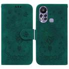 For Infinix Hot 11s X6812 Butterfly Rose Embossed Leather Phone Case(Green) - 1