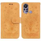 For Infinix Hot 11s X6812 Butterfly Rose Embossed Leather Phone Case(Yellow) - 1