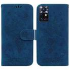 For Infinix Zero X Neo X6810 Butterfly Rose Embossed Leather Phone Case(Blue) - 1