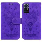 For Infinix Zero X Neo X6810 Butterfly Rose Embossed Leather Phone Case(Purple) - 1