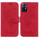 For Infinix Zero X Neo X6810 Butterfly Rose Embossed Leather Phone Case(Red) - 1