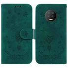 For Infinix Note 7 X690 Butterfly Rose Embossed Leather Phone Case(Green) - 1