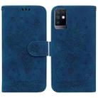 For Infinix Note 10 X693 Butterfly Rose Embossed Leather Phone Case(Blue) - 1