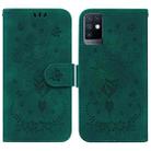 For Infinix Note 10 X693 Butterfly Rose Embossed Leather Phone Case(Green) - 1