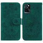 For Infinix Note 10 Pro X695 Butterfly Rose Embossed Leather Phone Case(Green) - 1