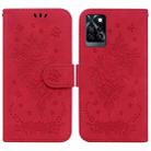 For Infinix Note 10 Pro X695 Butterfly Rose Embossed Leather Phone Case(Red) - 1