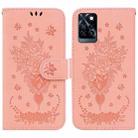 For Infinix Note 10 Pro X695 Butterfly Rose Embossed Leather Phone Case(Pink) - 1