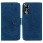 For Infinix Note 11 Butterfly Rose Embossed Leather Phone Case(Blue) - 1