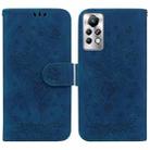 For Infinix Note 11 Pro / Note 11s Butterfly Rose Embossed Leather Phone Case(Blue) - 1