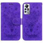 For Infinix Note 11 Pro / Note 11s Butterfly Rose Embossed Leather Phone Case(Purple) - 1