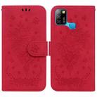 For Infinix Smart 5 X657 / Hot 10 Lite Butterfly Rose Embossed Leather Phone Case(Red) - 1