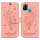 For Infinix Smart 5 X657 / Hot 10 Lite Butterfly Rose Embossed Leather Phone Case(Pink) - 1