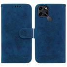 For Infinix Smart 6 Butterfly Rose Embossed Leather Phone Case(Blue) - 1