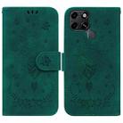 For Infinix Smart 6 Butterfly Rose Embossed Leather Phone Case(Green) - 1