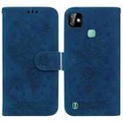 For Infinix Smart HD 2021 X612 Butterfly Rose Embossed Leather Phone Case(Blue) - 1