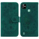 For Infinix Smart HD 2021 X612 Butterfly Rose Embossed Leather Phone Case(Green) - 1