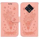 For Infinix Zero 8 X687 Butterfly Rose Embossed Leather Phone Case(Pink) - 1