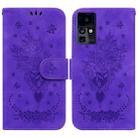 For Infinix Zero X / Zero X Pro Butterfly Rose Embossed Leather Phone Case(Purple) - 1