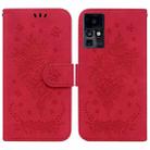 For Infinix Zero X / Zero X Pro Butterfly Rose Embossed Leather Phone Case(Red) - 1