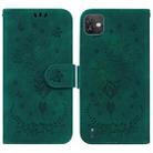For Wiko Y82 Butterfly Rose Embossed Leather Phone Case(Green) - 1