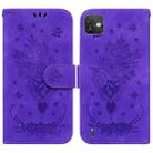 For Wiko Y82 Butterfly Rose Embossed Leather Phone Case(Purple) - 1