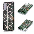 For Galaxy S20 Plating Marble Pattern Soft TPU Protective Case(Green) - 1