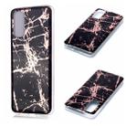 For Galaxy S20 Plating Marble Pattern Soft TPU Protective Case(Black Gold) - 1