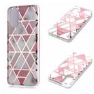 For Galaxy S20+ Plating Marble Pattern Soft TPU Protective Case(Pink) - 1