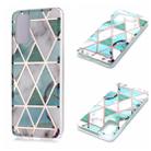 For Galaxy S20+ Plating Marble Pattern Soft TPU Protective Case(Green White) - 1