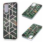 For Galaxy S20+ Plating Marble Pattern Soft TPU Protective Case(Green) - 1