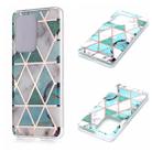 For Galaxy S20 Ultra Plating Marble Pattern Soft TPU Protective Case(Green White) - 1