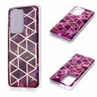 For Galaxy S20 Ultra Plating Marble Pattern Soft TPU Protective Case(Purple) - 1